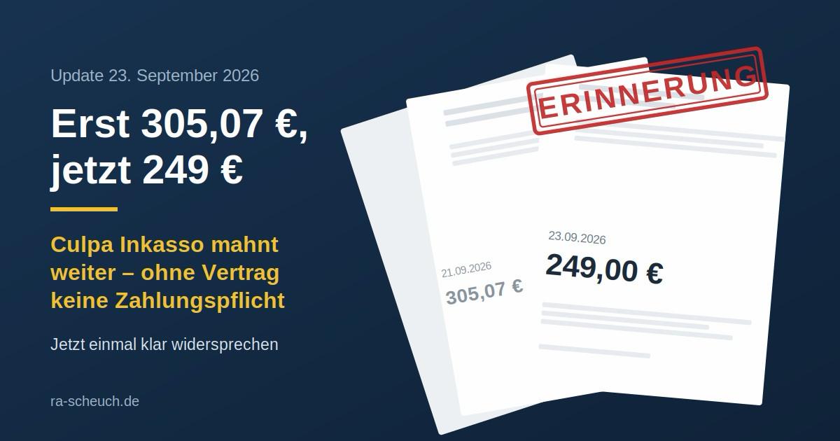 Rechtsanwalt Brian Scheuch | IT-Recht & Datenschutz 2 Culpa Inkasso & Novasparkling: Was Betroffene tun sollten